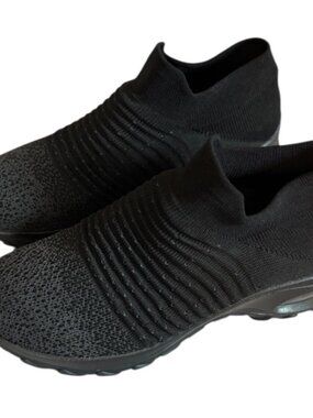STQ New Black Women’s Knit Walking Shoes Slip On Breathable Sneakers Size 9